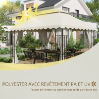 Outsunny Toile de rechange pour pavillon tonnelle tente toit de remplacement polyester haute densité 180 g/m² anti-UV 4 x 3 m(m-4)