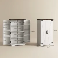 HOMCOM Multi-Storage Farmhouse Style Cabinet - White(m-3)