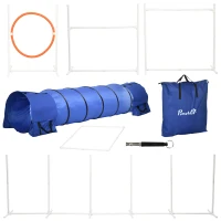 PawHut Six-Piece Dog Agility Equipment Set, with Carry Bag - Multicoloured(m-11)