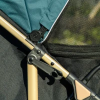 PawHut Pet Stroller for Small and Miniature Dogs, with Rain Cover - Dark Green(m-8)