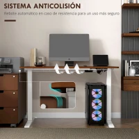 Vinsetto Marco de Escritorio de Pie Eléctrico de Altura Ajustable con Función de Memoria 110x60x71-116 cm Blanco(m-6)