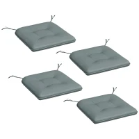 Outsunny Lot de 4 Coussins de chaise de jardin capitonné Rembourrage 4 cm Tissu Polyester dim. 43L x 41l cm Gris(m-1)
