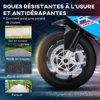 HOMCOM Moto électrique pour enfants 3 roues 6 V 2,5 Km/h musique interface USB  82,5 x 42 x 54 cm bleu(m-6)