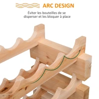 HOMCOM Étagère à bouteilles casier à vin range bouteilles horizontal 6 niveaux 72 bouteilles max. dim. 114L x 28l x 85H cm bois de pin massif(m-5)