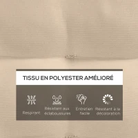 Outsunny Lot de 6 coussins de chaise de jardin, Coussins extérieur capitonné, grand confort cm avec attaches, dim. 40L x 40l cm(m-4)