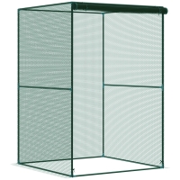 Outsunny Serre de jardin serre à tomates filet protection solaire porte zippée enroulable HDPE 120 x 120 x 180 cm vert foncé