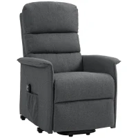 HOMCOM Electric Riser Recline Armchair, with Footrest - Dark Grey(m-12)