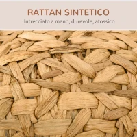 PawHut Cesta per Gatti Adulti Fino a 5kg, Cuccia per Gatti in Rattan Sintetico Marrone Φ52x58cm(m-6)