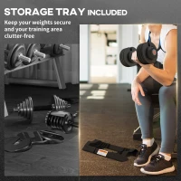 SPORTNOW 2 x 24KG Adjustable Dumbbells Set, 4-in-1 Weights Set with Storage Tray and Non-Slip Handle, Home Gym Fitness Equipment, Black(m-5)