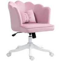 HOMCOM Velvet-Feel Petal Back Office Chair - Pink(m-11)