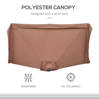 Outsunny 2.3m Half-Square Parasol, for Balconies and Walls - Brown(m-7)