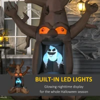 HOMCOM 8FT 2.4m Halloween Inflatable Tree Floating Ghost, Build-in LEDs Blow Up Scary Decorations for Party Outdoor Indoor Yard Garden Holiday Décor(m-4)