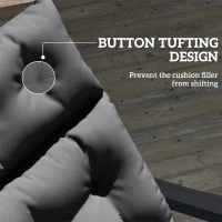 Outsunny Sun Lounger Cushions Only, 190x56x10cm Garden Lounge Chair Cushions, UPF20+ 220gsm Fabric, Thick Sunbed Replacement Pads with 6 Ties, Dark Grey(m-6)