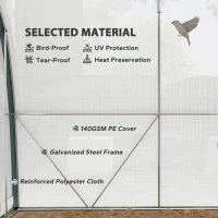 Outsunny 4 x 3(m) Walk-In Tunnel Greenhouse, with Accessories - White(m-6)