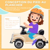 AIYAPLAY Porteur Enfants Voiture Licence Mercedes-Benz 300S 18-48 mois coffre rangement sous le siège beige(m-7)