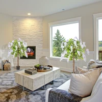 HOMCOM Set of 2 Artificial Plants Wisteria Floral in Pot, Fake Plants for Home Indoor Outdoor Decor, 100cm(m-2)