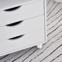 Vinsetto Cajonera de Oficina con 3 Cajones y 4 Estantes Abiertos Cajonera Escritorio con Ruedas para Oficina 38x40x86,8 cm Blanco(m-7)