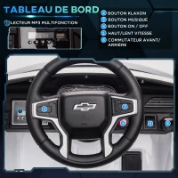 HOMCOM Voiture véhicule électrique enfant 12 V - télécommande parentale fournie - V. Max. 3 Km/h - effets sonores, lumineux blanc(m-5)