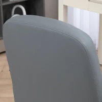 HOMCOM Office Chair, PU Leather Computer Desk Chair with Adjustable Height, Swivel Wheels for Home Office Work Study, Grey(m-8)
