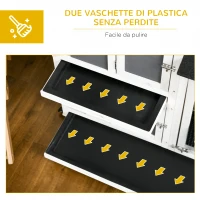 PawHut Conigliera da Esterno per 2 Conigli in Legno con Vassoio Estraibile e Area di Corsa, 110x60x104 cm(m-6)