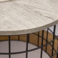 PawHut Mesa Auxiliar con 1 Orificio para Gatos Pequeños Estante Superior y Cojín 40x40x40 cm Negro y Gris(m-8)