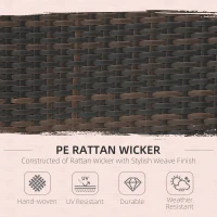 Outsunny 6 Seater Rattan Dining Set with Cushions, Rattan Garden Furniture Set, Outdoor Dining Table and Chairs with 6 Stackable Armchairs, Rectangular Glass Top Table for Patio, Balcony, Brown(m-6)