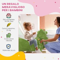 AIYAPLAY Cavallo a Dondolo per Bambini 18-36 Mesi a Dinosauro con Suoni e Rivestimento Morbido, Verde(m-9)