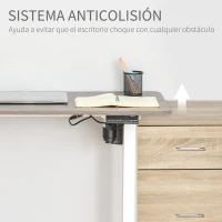 Vinsetto Escritorio Eléctrico de Pie 120x60x72-116 cm Macro de Escritorio de Altura Ajustable con 4 Teclas de Memoria Automática Inteligente para Oficina Casa Blanco(m-7)
