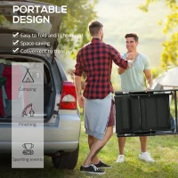 Outsunny Set of Two Padded Garden Chairs - Black(m-6)