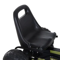 HOMCOM Go Kart Coche de Pedales Racing Deportivo con Asiento Ajustable Embrague y Freno para Niños 3-6 Años Carga 35kg 99x65x56cm Marco Acero Negro y Verde(m-9)