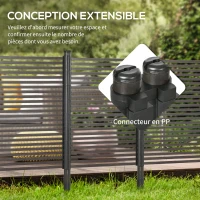 Outsunny Panneau clotûre de jardin brise vue en métal extérieur avec pieds ou piquets à planter, modulaire, 93L x 22l x 150H cm(m-4)