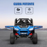 AIYAPLAY Macchina Elettrica per Bambini 3-8 Anni 24V con Guida Manuale e Telecomando, Velocità 5-7km/h, Blu(m-6)