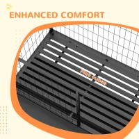 PawHut Heavy Duty Dog Crate on Wheels w/ Bowl Holder, Removable Tray, Openable Top, Detachable Door, for L, XL Dogs(m-7)