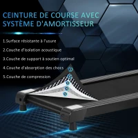 HOMCOM Tapis électrique de course pliable 1-9 Km/h 500 W écran LCD 3 programmes noir(m-7)