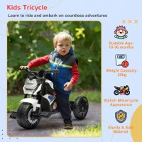 AIYAPLAY Motorcycle Design, 3 in 1 Toddler Trike, Sliding Car, Balance Bike with toy safety light, Music, Horn, White(m-4)