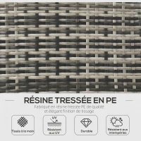 Outsunny Ensemble salon de jardin 6 pièces avec grande table rectangulaire 1 canapé 3 places 2 fauteuils 2 tabourets(m-5)