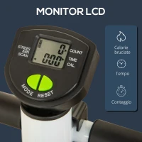 HOMCOM Stepper con Manubrio, Pedali Antiscivolo e Monitor LCD, in Acciaio e ABS, 55x44x108 cm, Bianco Nero e Verde(m-4)