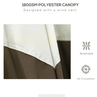 Outsunny 2.7m Garden Parasol Umbrella with 8 Metal Ribs, Tilt and Crank, Outdoor Sunshades for Garden, Patio, Beach, Yard, Coffee(m-6)