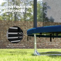 SPORTNOW Trampoline pour enfant trampolines de jardin avec filet de sécurité structure en acier Ø 183 x 200 cm bleu(m-7)