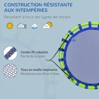 Outsunny Balançoire nid d'oiseau ronde hauteur réglable à suspendre enfant adulte jardin capacité de charge 150 kg Ø 100 cm bleu(m-6)