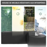 Outsunny Housse de Protection Étanche Salon de Jardin d'angle 420D Oxford Bâche Extérieur Imperméable anti-UV 250L x 250l x 79H cm, Noir(m-4)