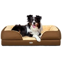 PawHut Calming Dog Bed Pet Mattress w/ Removable Cover, Anti-Slip Bottom, for Medium Dogs, 90L x 69W x 21Hcm - Brown(m-1)