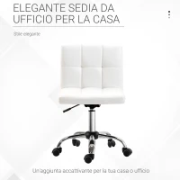 HOMCOM Sedia da Ufficio Ergonomica, Sedia Girevole Altezza Regolabile in Pelle Sintetica 46 × 51 × 80-92cm(m-5)