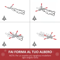 HOMCOM Albero di Natale a Fibre Ottiche 90cm Albero di Natale Artificiale con 12 Luci LED di 3 Colori e Rami in Plastica(m-5)