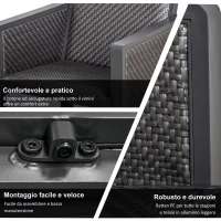 Outsunny Salotto da Giardino con Divano da Esterno e Tavolino, Mobili da Giardino in Rattan Sintetico, Set 4 Pz, Grigio(m-6)