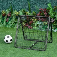 HOMCOM Angle Adjustable Double Sided Rebounder Net Training Aid Target Soccer Goal Kickback For Football, Baseball, Basketball - 75L x 75W cm(m-2)