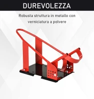 HOMCOM Cavalletto Alzamoto Anteriore in Metallo per Moto max 450kg con Sezioni Preforate, 27.5x51-69x34 cm(m-5)