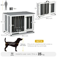 PawHut Gabbia Pieghevole per Cani Fino 15kg in Legno con Vassoio Estraibile e Tetto Apribile, Grigio(m-3)