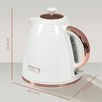 HOMCOM 3kW Rapid Boil Honeycomb Kettle - Cream(m-3)
