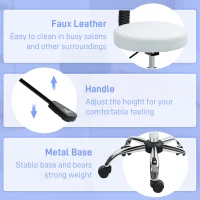 HOMCOM 360° Swivel Seat Salon Stool - White(m-6)